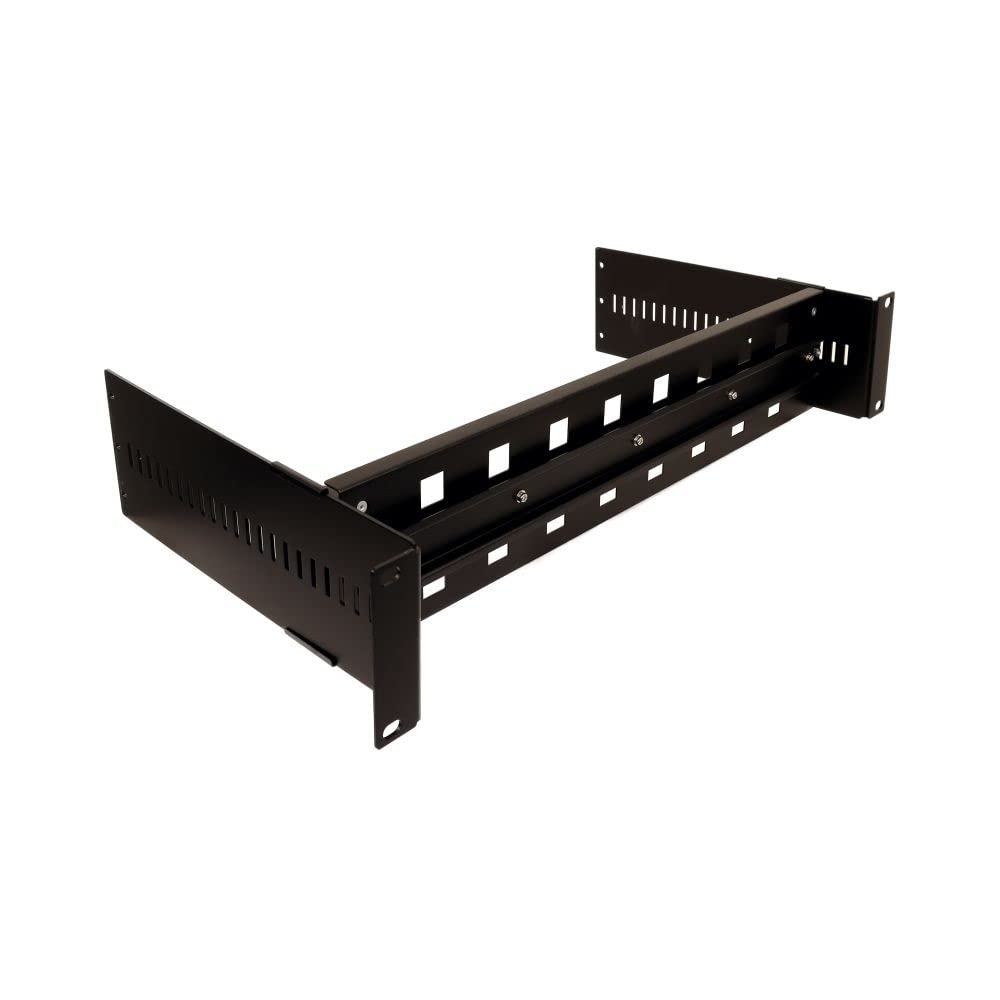 19 Inch DIN Rack Mount DIN Rail Bracket - Black
