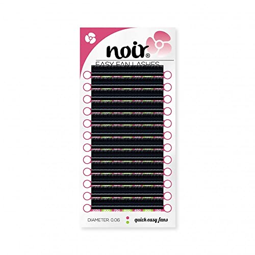 Noir Volume Lashes Easy Fan Lashes D curl 0.06 11mm Russian Volume Self Fanning Eyelash Extensions, Black