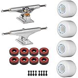 Old School Skateboard Pack with Independent 169 Trucks, Powell Mini-Cubic White...