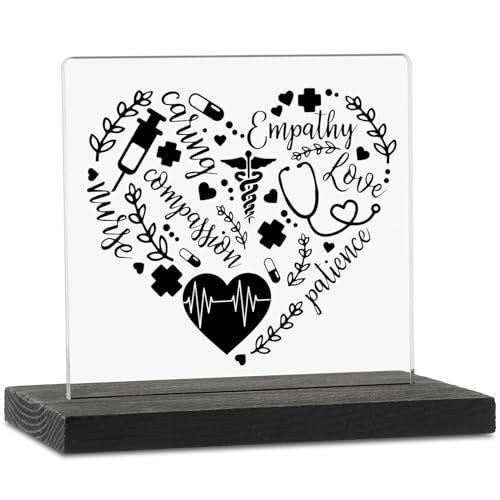 Vizuzi Funny Nurse Desk Decor, Inspirational Plaque for Women, Nurses Week Gift, Fun Office Accessories, Decorative Signs ZBB12
