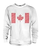  Candymix Canda Drapeau Griffonné Unisexe Sweat Pull à Capuche Homme Femme, Taille X-Large, Couleur Blanc