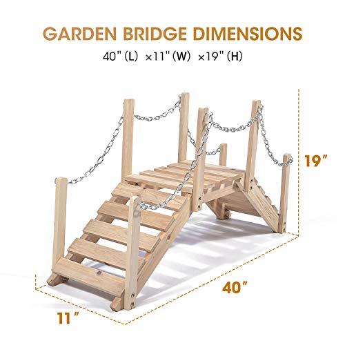 Mardili Art Decoration Painting Barden Bridge for home, garden backyard, Natural, 40 inches - Thumbnail 2