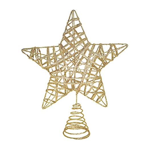 Magizi by Tuut, Enfeite de Árvore de Natal, Ponteira Aramada de Estrela, 25cm, Dourada