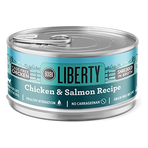 BIXBI Liberty Canned Wet Cat Food - Grain Free, Chicken and Salmon Recipe in Broth, 2.75 Ounce (Pack of 24) Cover
