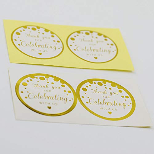 OPG Metallic Gold Thank You Party Favor Stickers #TOP30