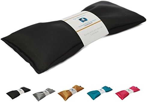 Lavender Eye Pillow - Migraine, Stress & Anxiety Relief - #1 Stress Relief Gifts (Black - Ultra Silky Satin)