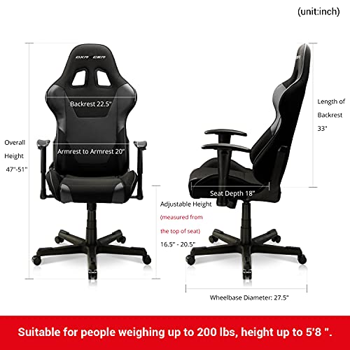 Dxracer Pc Gaming Chair Racing Style Office Computer Seat Height Adjustable Recliner With Ergonomic Head Pillow And Work From Home Studio