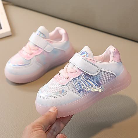 Children LED Light Emitting Shoes Fashion Boys Girls Butterfly Style Sports Light up Mesh Breathable Shoes4