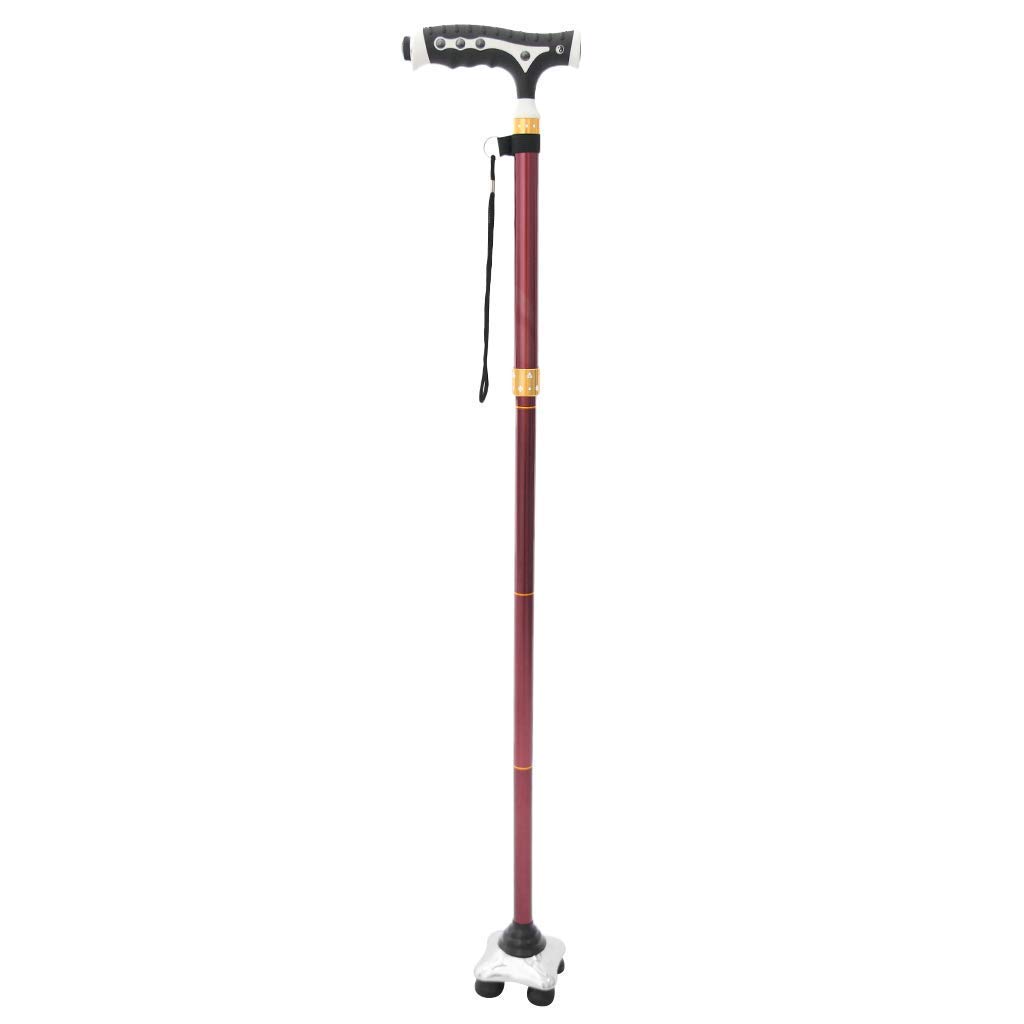 Bastón Plegable con luz LED Bastón para Caminar Bastón para Caminar Muletas Bastón ergonómicamente Ajustable, Altura Ajustable 86-96 cm Muletas Decorate