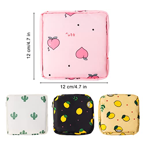 Image of Sanitary Napkin Storage Bag,Portable Sanitary Napkin Storage Pouch Pack of 4 Reusable Menstrual Cup Pouch with Zipper 4.7x4.7 inches Teen Feminine Products Bag for Girls,Women,Ladies (Peach)