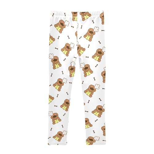 Chef Puppy Girls Leggings,Workout Leggings for Girls Toddler Athletic Leggings Size for 3-10T2