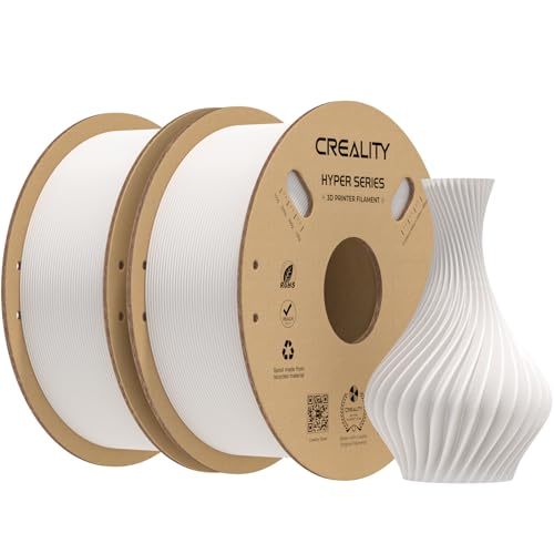 Image of Creality Hyper PLA Filament 1.75mm 2KG, High-Speed Printing 30-600mm /s, Smooth Extrusion and Stable Printing, Low Stringing, 3D Printer Filament,+ /- 0.03mm Accuracy (White+White)