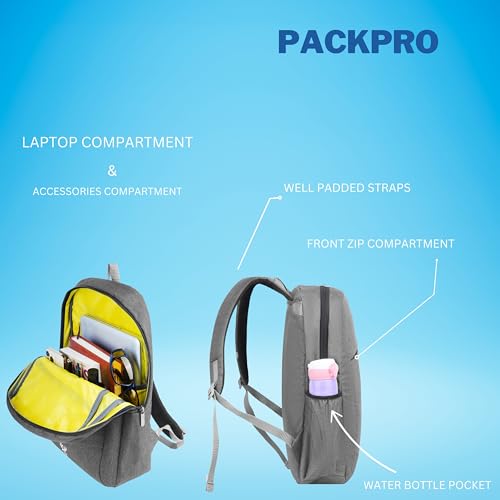 Image of SPENZ BAGS Laptop Backpack -Breathable Shoulder Straps, Mesh Side Pocket, Waterproof, Front Zipped Pocket, Padded Laptop Compartment, Backpacks
