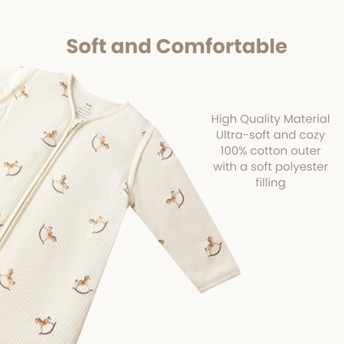 AnZai 2.5 TOG Baby Sleep Sack, Super Warm Quilted Wearable Blanket with Removable Sleeves, Cozy Winter Sleeping Bag for Infants and Toddlers, Two-Way Zipper, 6-18 Months — view 4