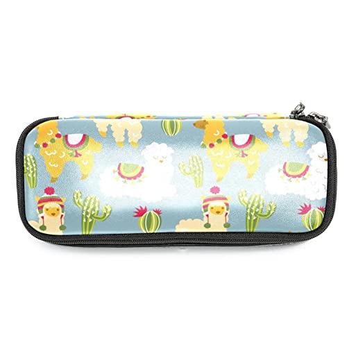 Estuche organizador de gran capacidad, estuche de cuero para estudiantes, doble cremallera, estuche para lápices, abstracto, morado oscuro, rosa, Multicolor 8, 19x7.5x3.8cm/7.5x3x1.5in, Organizador de