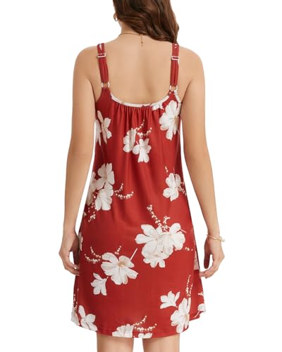 Image of ANYFITTING Built in Bra Summer Dresses for Women 2025 Casual Short Dress with Pockets Mini Floral Sundresses