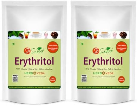 So Sweet Erythritol Natural Sugar Free Sweetener, Pack of 2, 1Kg Each