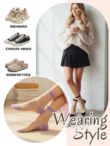 Image of Campsis Women Sheer Socks Sheer Ankle Socks for Women and Girls
