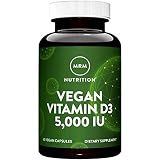 MRM Nutrition Vitamin D3 5,000 IU - For Women and Men - High Potency Pure Cholecalciferol from Lichen, Vegan Calcium Absorption Support for Bone & Immune Health - Non‑GMO & Gluten‑Free - 60 Servings