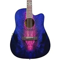 Unique full-size electro acoustic guitar - designed in Bristol, UK, by Lindo Guitars | Luminlay side dots | Mother-of-Pearl "Dreamcatcher" 12th Fret Inlay Integrated F-4T active preamplifier unit with with piezoelectric pickup (under-saddle) | 4-band...