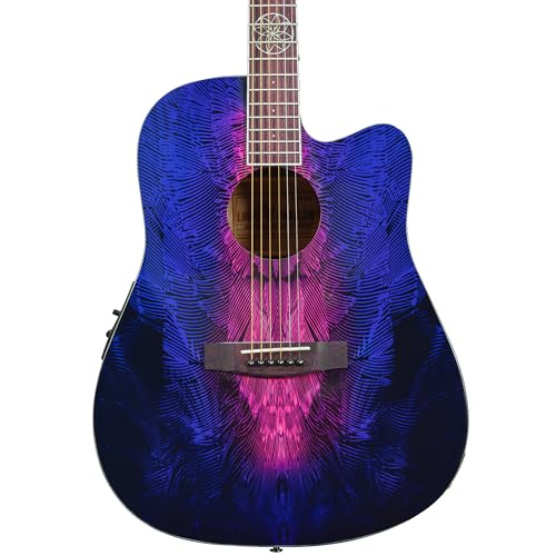 Lindo Swallow V2 Nylon Strings Electro Acoustic Guitar | Dreamcatcher 12th Fret Inlay | Purple Pink Burst | Luminlay Side Dots