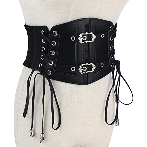 U Scinan Lace-up Cinch Belt Tied Corset Elastic Wide Waist Belt Underbust Waistband Mother's Day Gift3