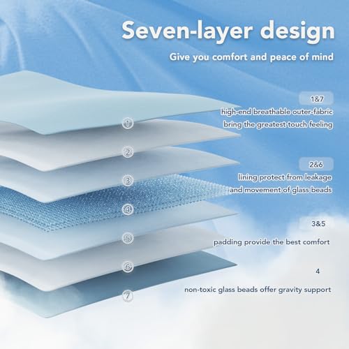 Topcee Weighted Blanket for Adults (20 lbs, 60" x 80") Queen Size Soft Cooling Heavy Blanket Sleeping, Apply to 190-210 lbs Body, Thick Breathable Blanket with Glass Bead, Easy Care