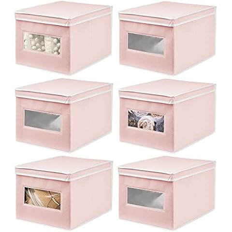 mDesign Juego de 6 Cajas de Tela Grandes Cover