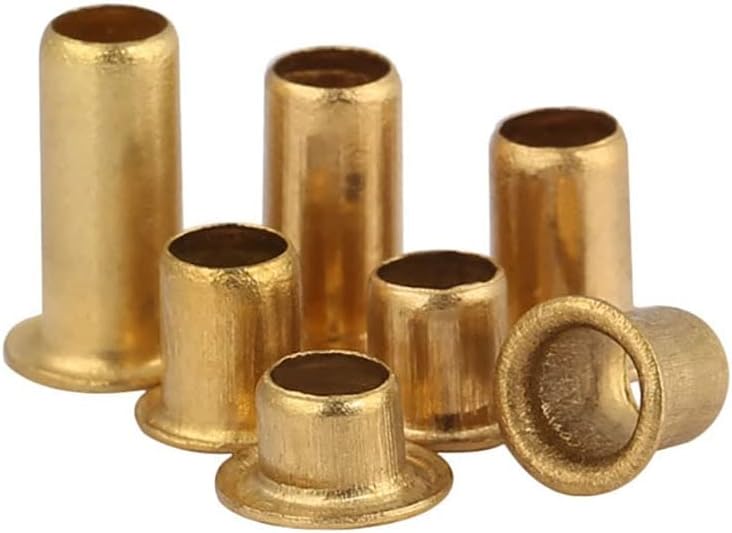 Eyelets Vias Brass Hollow Tubular Rivets M2.5 3 - (Stem Length: M3x8, Number of Pcs: 500Pcs)