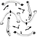 Detroit Axle - 10pc Front Upper Control Arms, Lower Forward, Lower Rearward Control Arms w/Ball Joints, Sway Bars and Outer Tie Rods for 2003-2007 Infiniti G35 RWD Coupe - [2003-2009 Nissan 350Z RWD]