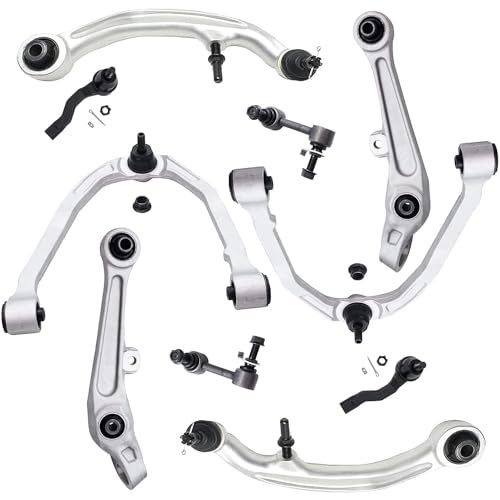 Image of Detroit Axle - RWD Front End Kit for 2003-2004 INFINITI G35 Nissan 350Z, Upper Control Arms with Ball Joint Lower Forward Rearward Control Arms Outer Tie Rods Sway Bars Replacement - 10pc Set