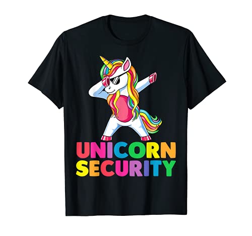 Halloween Dad Mom Daughter Adult Costume, Unicorn Security Maglietta