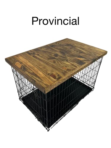Handmade Wood kennel topper with safety lip, crate topper, Provincial stain, (19 x 30) Handmade Wood kennel topper with safety lip, crate topper, Provincial stain, (19 x 30)