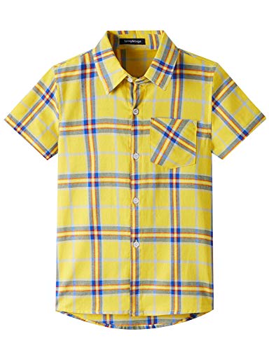 Chemise en coton pour garçon idéale pour les fêtes d'été jaune taille S