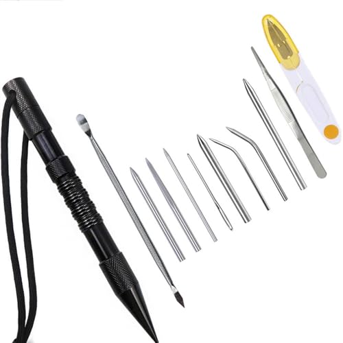 Paracord FID Set - Paracord Stitching Lacing Tool Kit | Stitching Needles and Smoothing Knotter Tools FID Set, Paracord Splicing Wire FID Weaving Craft Kit for Leather Or Paracord Work