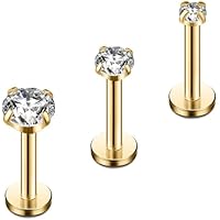ZKGYUS 3pcs Piercing Labio de Titanio Piercing Tragus Monroe