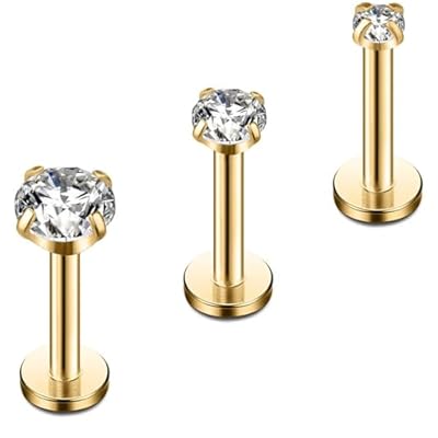 ZKGYUS 3pcs Piercing Labio de Titanio Piercing Tragus Monroe Cartílago Helix Piercing Oreja para Mujeres Hombres | Ya disponible en tu tienda friki favorita! En mundofriki.es!