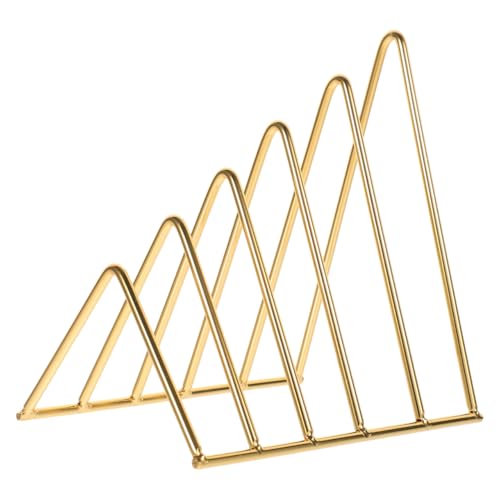 Uonlytech Organisateur de Bureau Doré Étagère Multifonction pour Classement de Documents Support Stable pour Magazines et Vinyles Rangement Gain de Place...