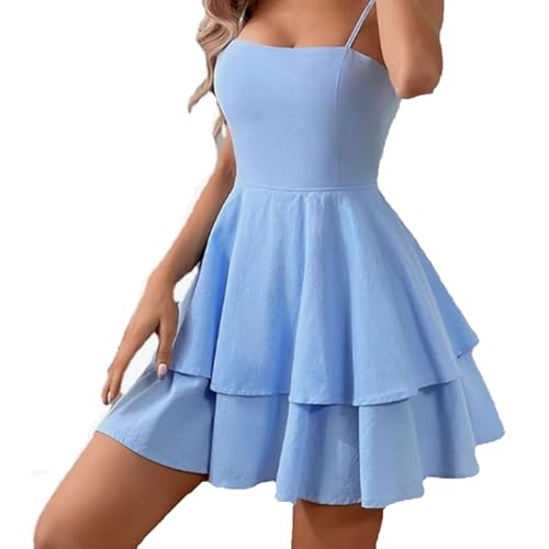 Image of Women's Spaghetti Strap Backless Bow Mini Dress Club Night Out Cocktail Dresses
