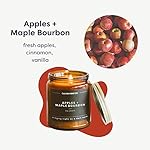 Calyan Wax Co. Apples & Maple Bourbon Scented Candle - 57 Hour Burn - Luxury Non Toxic Soy Wax Candles - Long Lasting Amber Glass Jar Candle for Home - 7.2oz - Image 2
