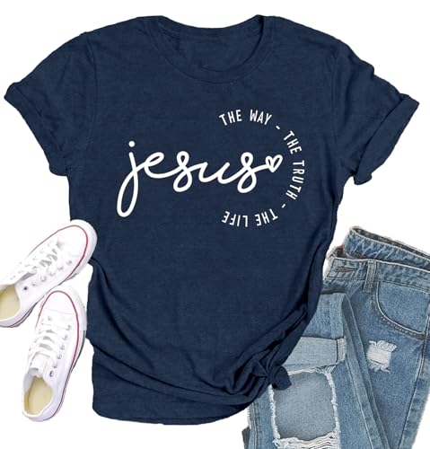 Christian Shirts for Women Jesus Shirt Inspirational Short Sleeve