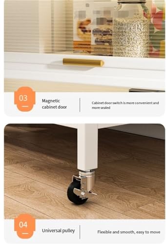Estante de cocina multifuncional con puerta plegable para microondas - Mueble de almacenamiento que ahorra espacio para accesorios de cocina y accesorios de cocina, perfecto para espacios pequeños - imagen 6