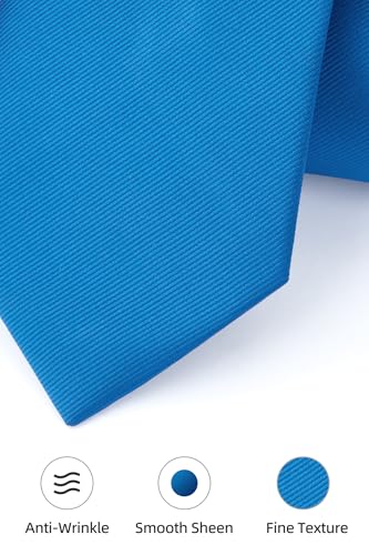 Image of HISDERN Mens Ties Solid Color Ties for Men Formal Necktie with Pocket Square Set Satin Silk Neck Tie Handkerchiefs Set