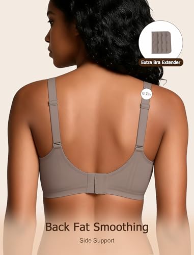 Image of VRVOCIE Wireless Bras for Women No Underwire Crossover V Mesh Seamless Supportive Bralettes Full Coverage Everyday Bra