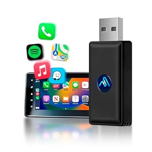 AutoSky Draadloze Carplay-adapter – Converteert bekabeld naar draadloze Carplay Dongle Plug & Play – Fit Cars 2015 of nieuwer met fabrieksbedrade CarPlay – Micro Edition Black Matt