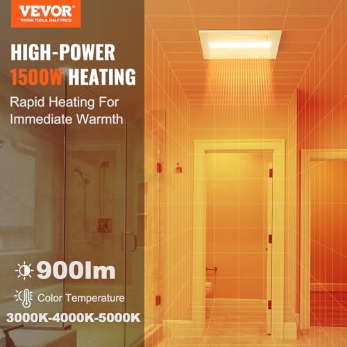 Vevor BATHROOM EXHAUST FAN 1500W HEATING Bathroom Exhaust Fan thumb #5