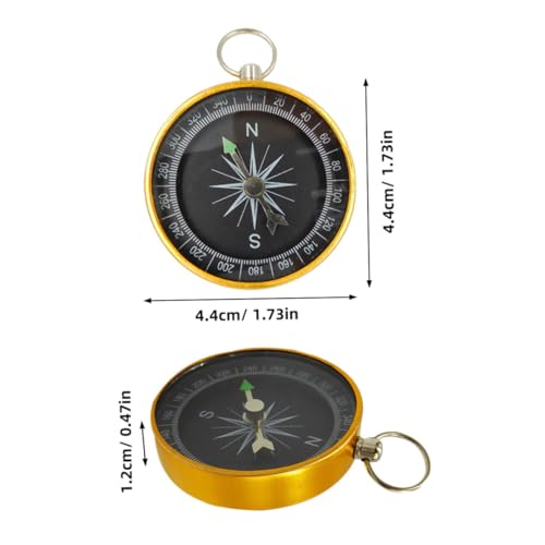 Creative 4pcs Aluminum Alloy Compass Keychain, Mini Metal Pirate Compass for Hiking, Camping Outdoor Navigation Accessory with Key Ring for Travel and Teaching miniatura 7
