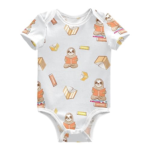Ollabaky Unisex Baby Bodysuits Short-Sleeve Cotton Baby Clothes for Girls Boys 0-24 Months