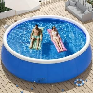 20" x 72" Large Inflatable Pool for Adults,Blow Up Family Pool with Butterfly Coil Mesh, Outdoor Backyard Garden Swimming Pool, Blue