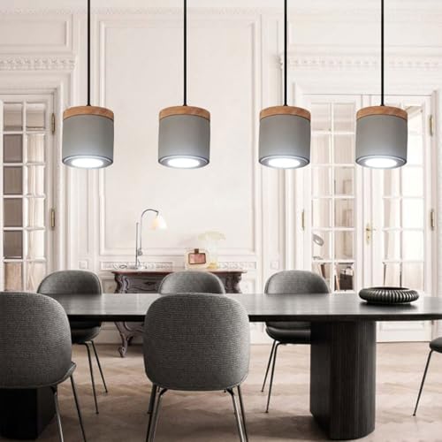 Lámpara colgante de cemento nórdica e iluminación moderna ajustable 6
